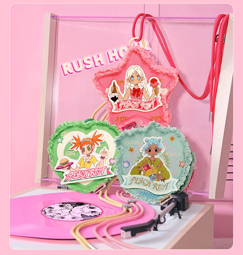 POP MART Peach Riot Rush Hour Series -Mini Bag Blind Box Mystery Box 1PC/6PCS POP MART Blind Box Action Figure Cute Toy