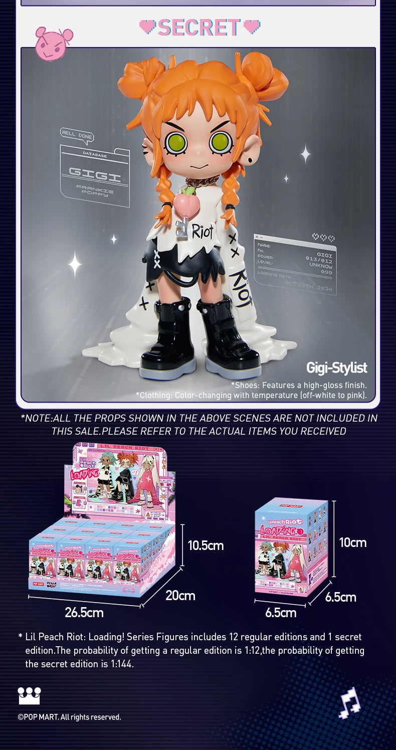 POP MART Lil Peach Riot: Loading! Series Figures 1PC/12PCS POPMART Blind Box Cute Toy Action Figure