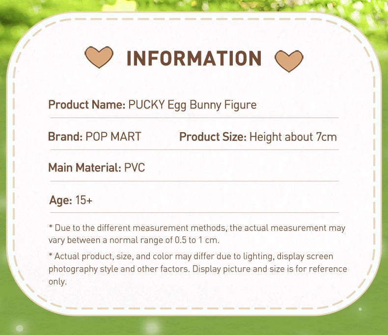POP MART PUCKY Egg Bunny 100% Figure Limited Edition popmart figurine