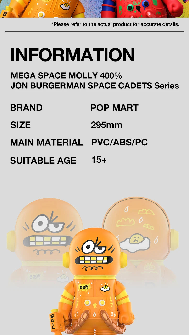 POP MART MEGA SPACE MOLLY 400% JON BURGERMAN SPACE CADETS Series Limited Edition 1PC/6PCS POPMART Blind Box Figure