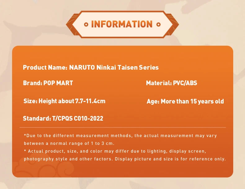 POP MART NARUTO NINKAI TAISEN Series Mystery Box 1PC/12PCS POPMART Blind Box Anime Action Figure