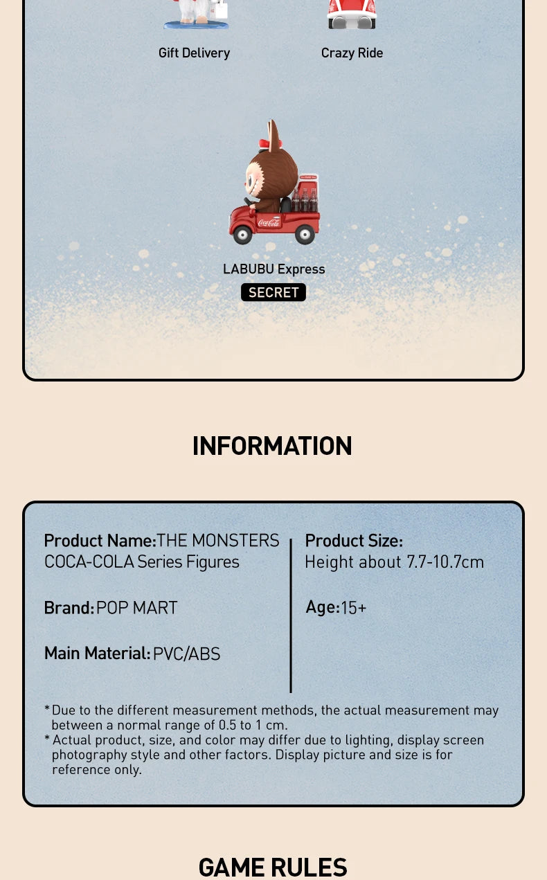 POP MART THE MONSTERS COCA-COLA Series Figures 1PC/10PCS POPMART LABUBU Blind Box