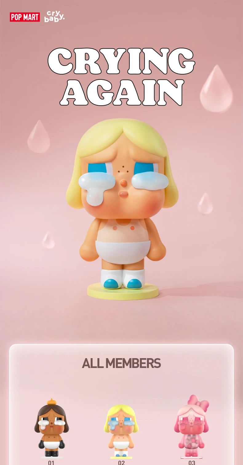 POP MART CRYBABY Crying Again Series Figures Mystery Box 1PC/12PCS POPMART Blind Box Figure