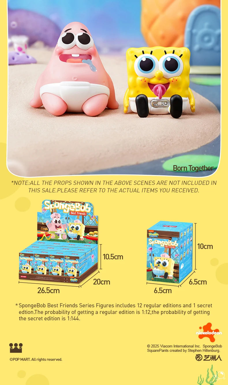 POP MART SpongeBob Best Friends Series Figures 1PC/12PCS Blind Box POPMART