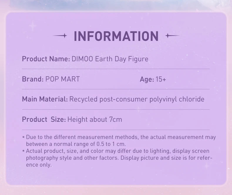 POP MART DIMOO Earth Day Figure Limited to 2pcs per Order