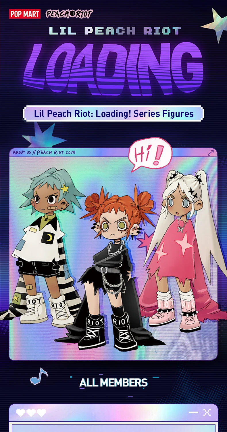 POP MART Lil Peach Riot: Loading! Series Figures 1PC/12PCS POPMART Blind Box Cute Toy Action Figure