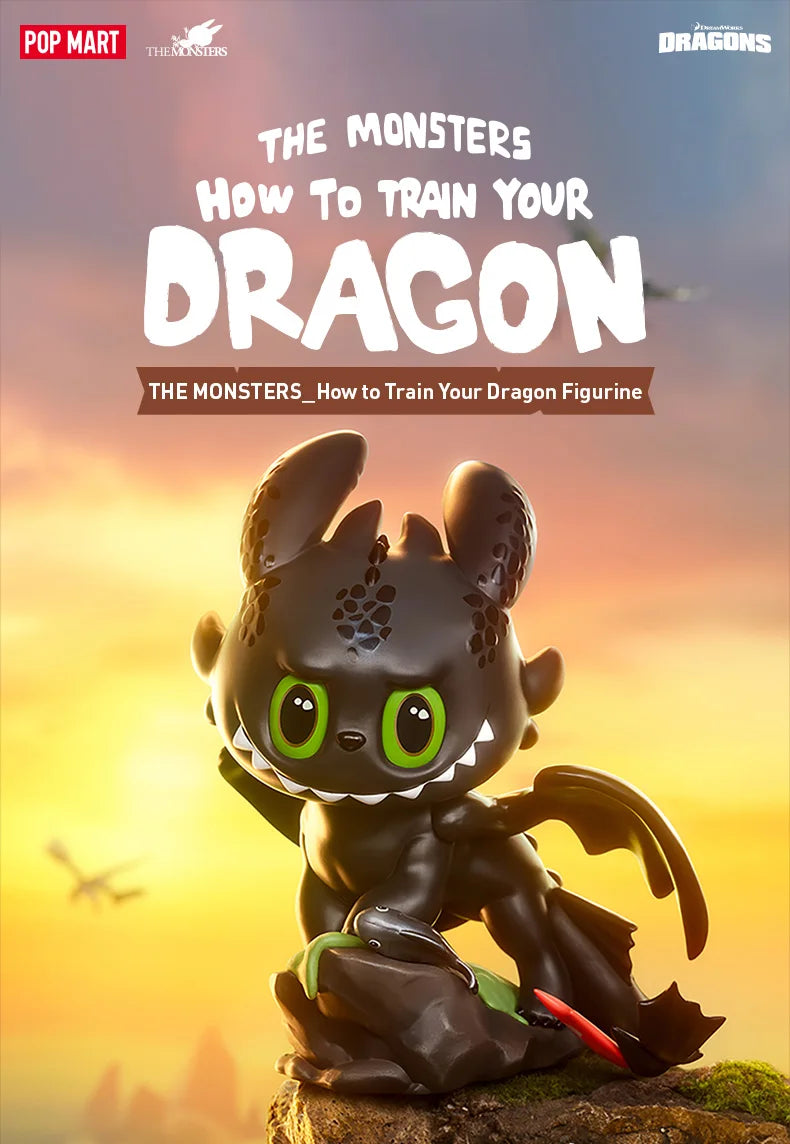 POP MART THE MONSTERS - How to Train Your Dragon 200% Figurine POPMART Action Figure Toothless Light Fury