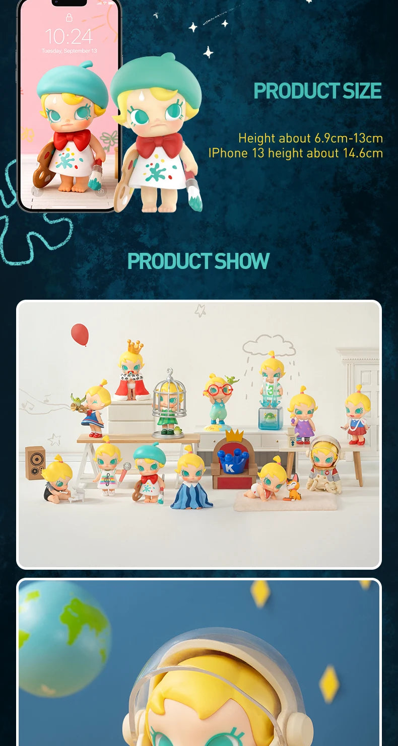 POP MART Baby Molly When I was Three! Series Mystery Box by Kenny Wong 1PC/12PCS POPMART Blind Box Action Figure Cute Toy