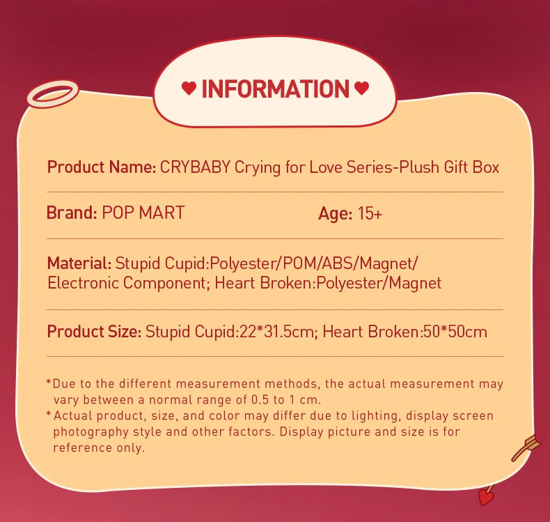 POP MART CRYBABY Crying for Love Series-Plush Gift Box Limited to 2pcs per Order