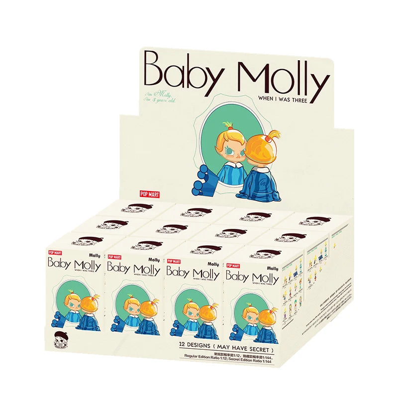 POP MART Baby Molly When I was Three! Series Mystery Box by Kenny Wong 1PC/12PCS POPMART Blind Box Action Figure Cute Toy