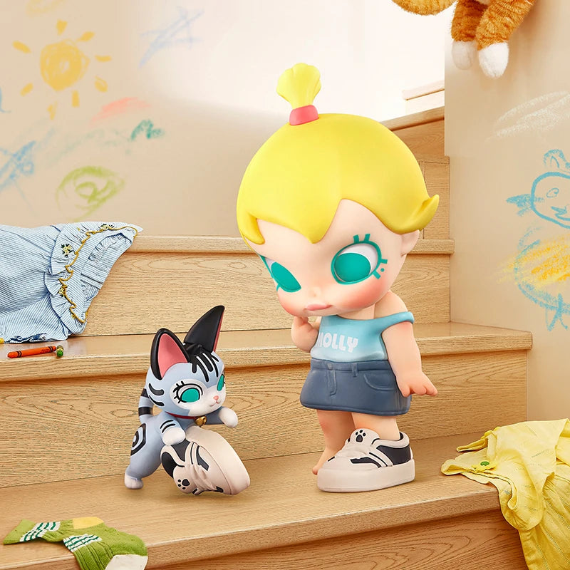 POP MART Baby Molly & Baby Tabby Series Figures 1PC/12PCS POPMART Blind Box Figure