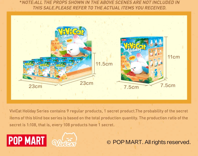 POP MART ViViCat Holiday Series Mystery Box 1PC/9PCS Blind Box POPMART Action Figurine Cute Cat Kids Toy