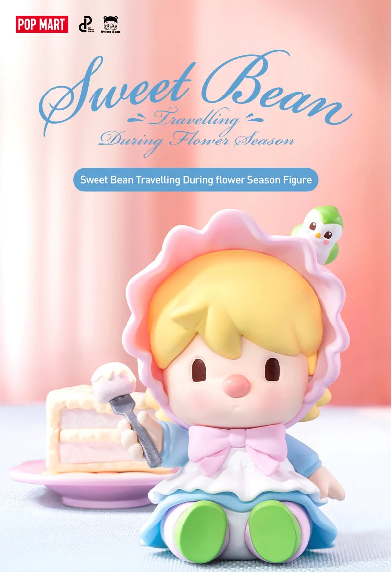 POP MART Sweet Bean Travelling During Flower Season 100% Figure Cute Toy