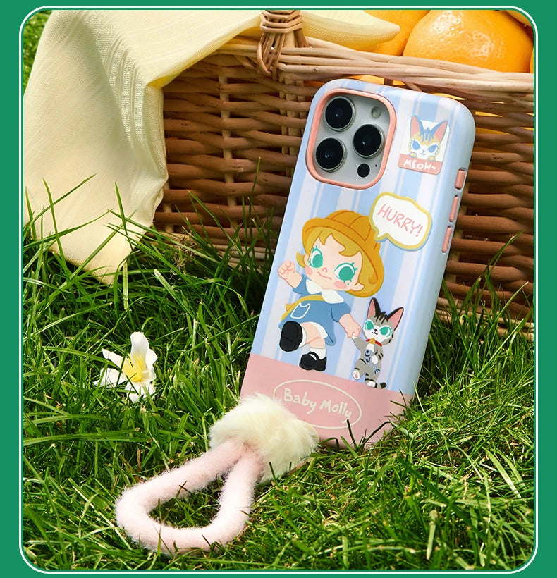 POP MART Baby Molly & Baby Tabby Series-Phone Case For iPhone 16 Pro / 16 Pro Max