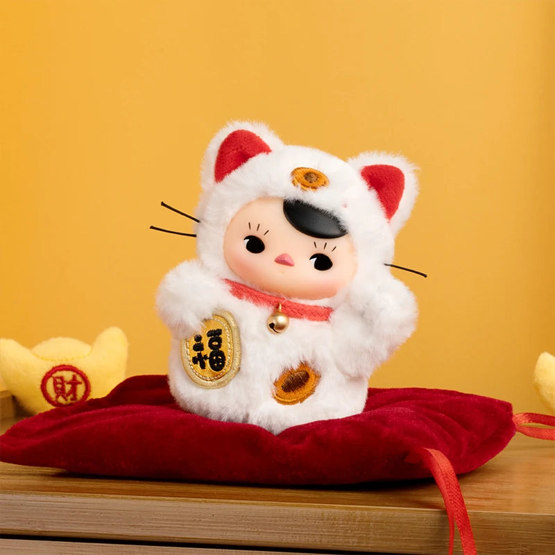 POP MART PUCKY Roly-Poly Kitty Series-Vinyl Plush Blind Box Mystery Box 1PC/6PCS POP MART Blind Box Cute Toy