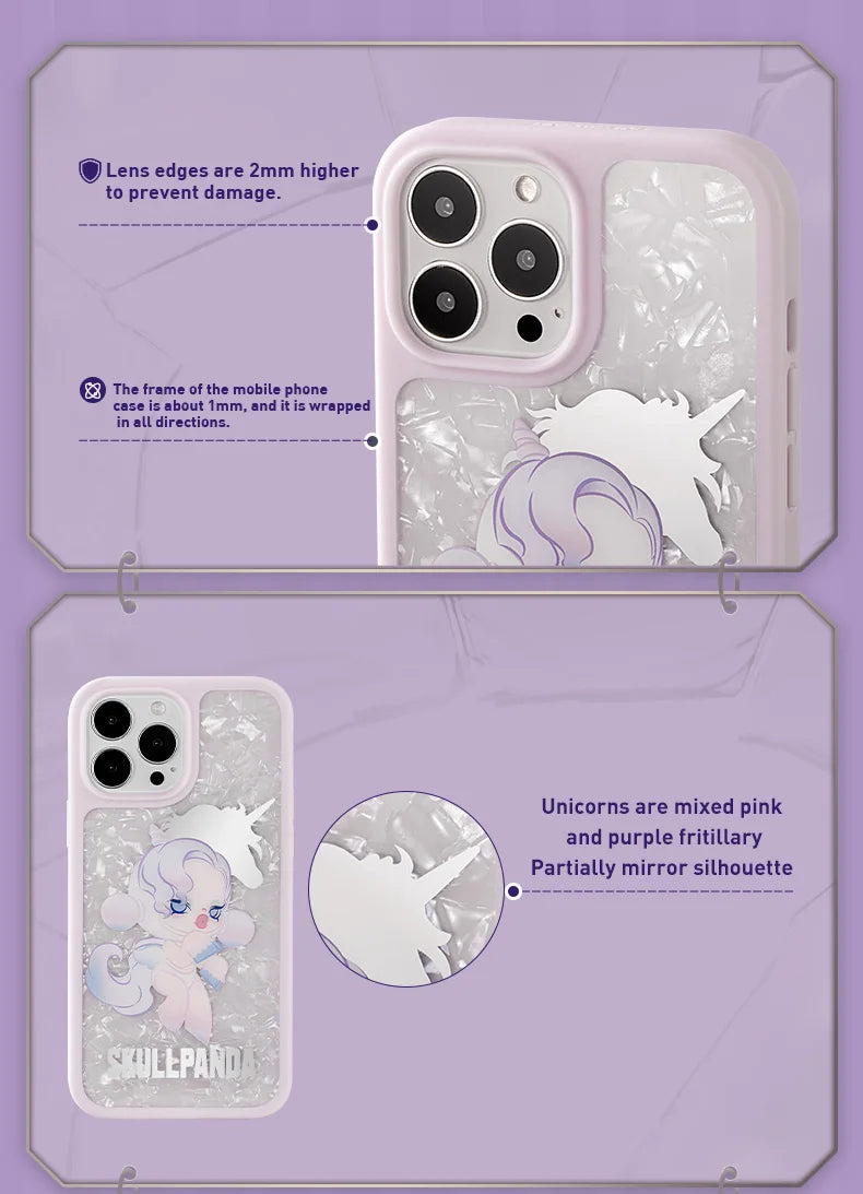 POP MART Skullpanda The Mare of Animals Series - Case for iPhone 13 Pro/iPhone 13 Pro Max (The Unicorn)