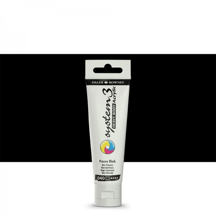 DALER ROWNEY : SYSTEM 3 : HEAVY BODY : 59ML : PROCESS BLACK AYH59040