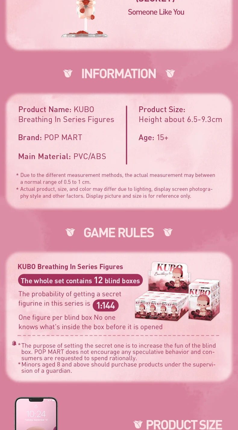 POP MART KUBO Breathing In Series Figures Mystery Box 1PC/12PCS POPMART Blind Box Action Figure Cute Toy