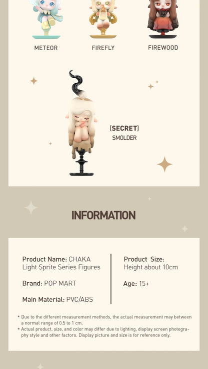 POP MART CHAKA Light Sprite Series Mystery Box 1PC/12PCS POPMART Blind Box Action Figure Cute Toy