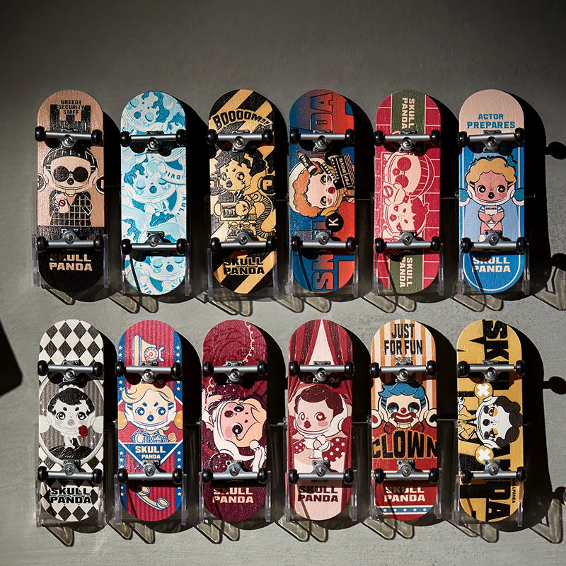 POP MART Skullpanda Action Cut Series Finger Skateboard Mystery Box 1PC/12PCS Blind box Collectible Cute Gift
