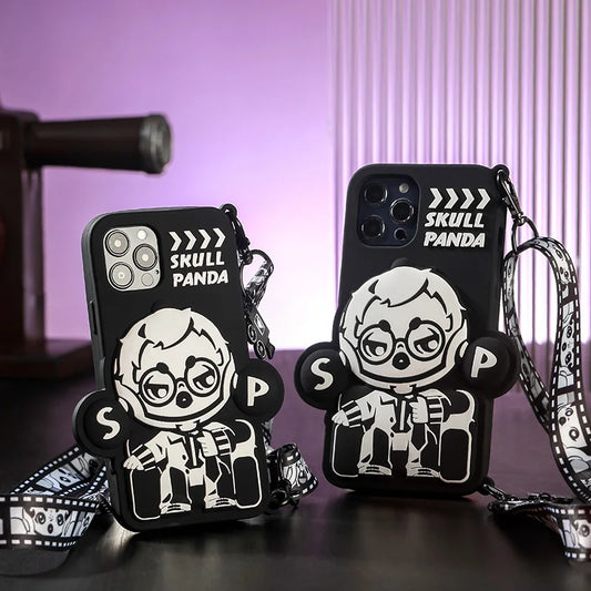 POP MART SKULLPANDA Action Cut Series Phone Case Cool Director for iPhone 12 and 12 Pro 12Pro Max