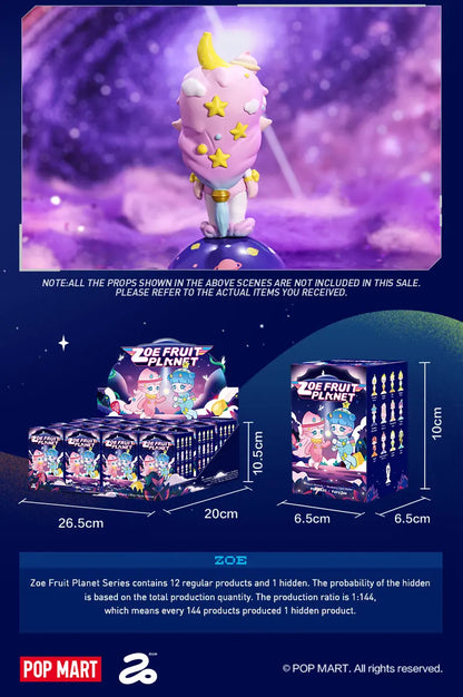 POP MART Zoe Fruit Planet Series Random Blind Box Toys Figure Collectable Cute Kid Kawaii Figure ActionToy