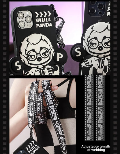 POP MART SKULLPANDA Action Cut Series Phone Case Cool Director for iPhone 12 and 12 Pro 12Pro Max
