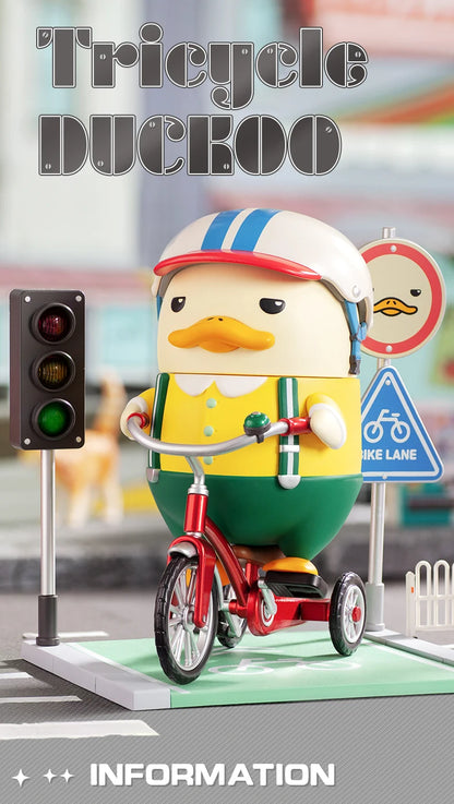 POP MART DUCKOO TRICYCLE Figure Collectible Cute Action Kawaii Gift Kid  Plastic Toys Figure Free Shipping