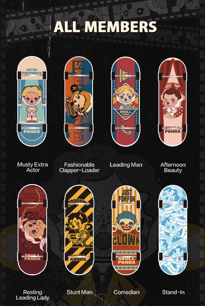 POP MART Skullpanda Action Cut Series Finger Skateboard Mystery Box 1PC/12PCS Blind box Collectible Cute Gift