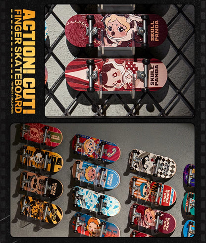 POP MART Skullpanda Action Cut Series Finger Skateboard Mystery Box 1PC/12PCS Blind box Collectible Cute Gift