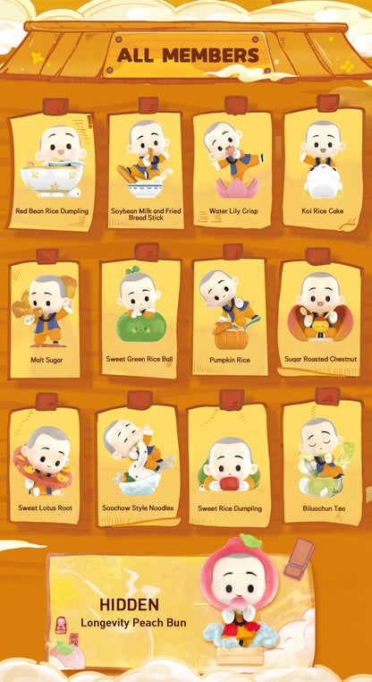 POP MART The Little Monk Yichan Chinese Delicacy Series Blind Box Collectible Cute Action Kawaii Toy Figures