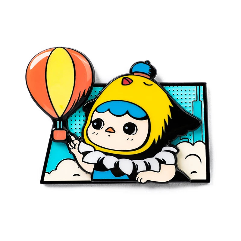 POP MART Pucky Flying Babies Series Badge Collectible Cute Action Kawaii animal toy figures free shipping