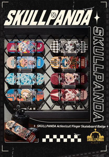 POP MART Skullpanda Action Cut Series Finger Skateboard Mystery Box 1PC/12PCS Blind box Collectible Cute Gift