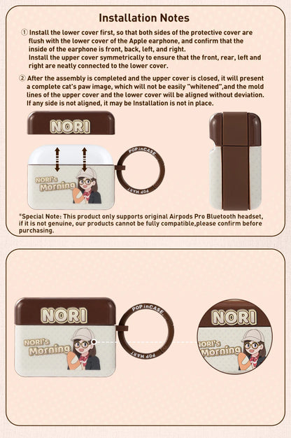 POP MART NORI's Morning Series For iPhone AirPods Pro Beautiful Cute Earphone Case