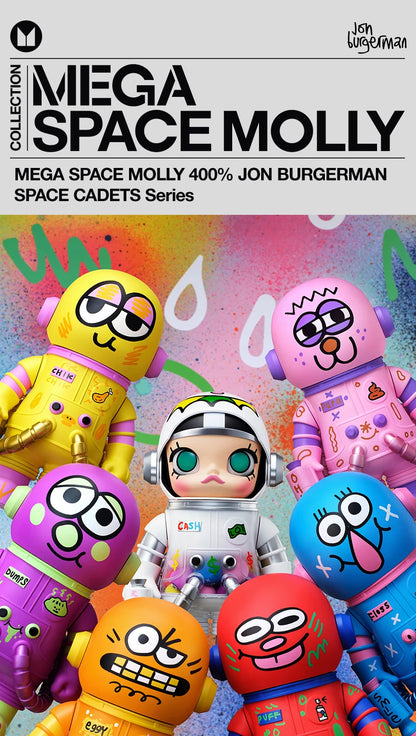 POP MART MEGA SPACE MOLLY 400% JON BURGERMAN SPACE CADETS Series Limited Edition 1PC/6PCS POPMART Blind Box Figure