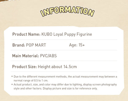POP MART KUBO Loyal Puppy Figurine POP MART Action Figure Cute Toy