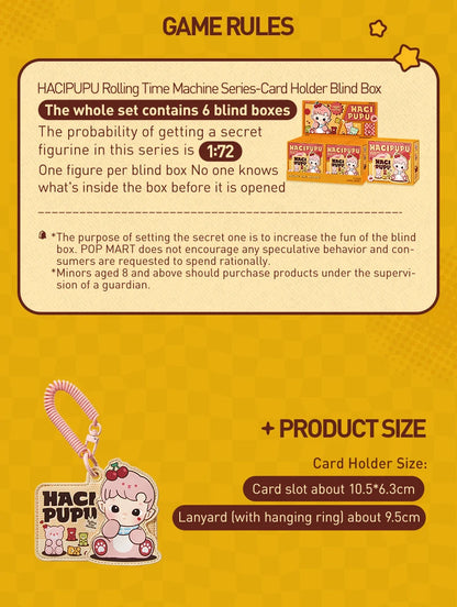 POP MART HACIPUPU-Rolling Time Machine Series-Card Holder Blind Box Mystery Box 1PC/6PCS Blind Box
