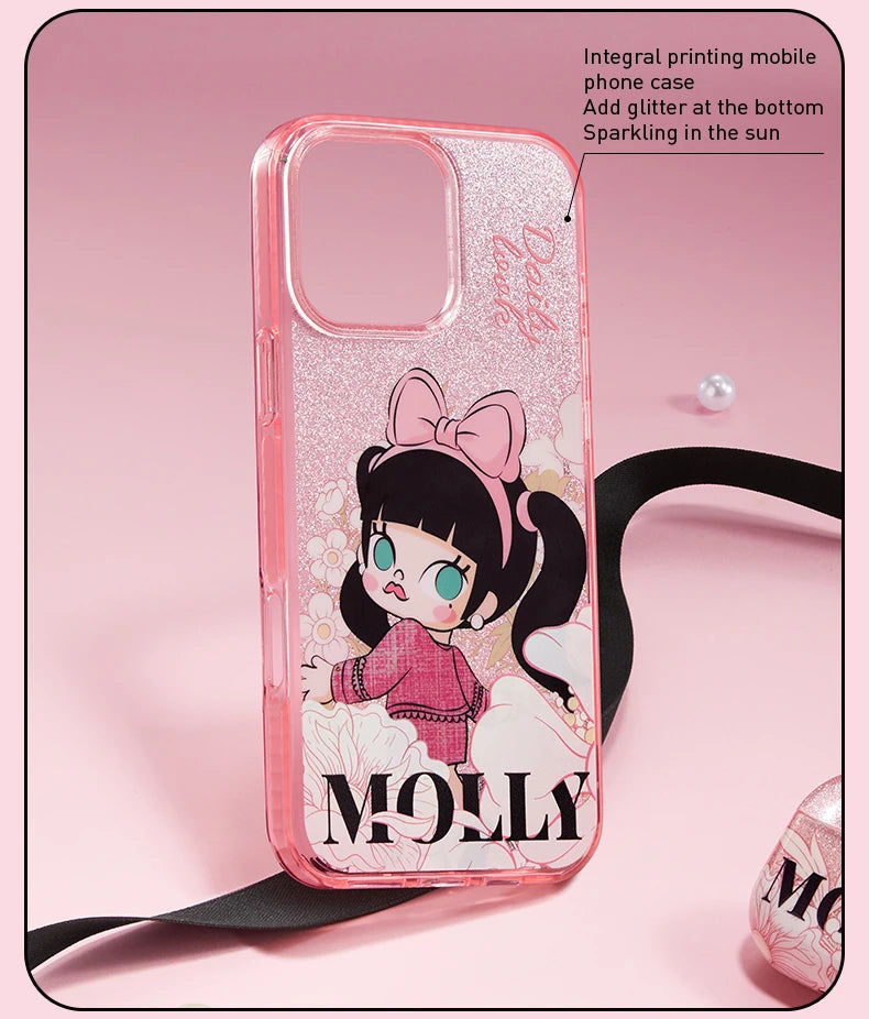 POP MART MOLLY Daily Look Series-Phone Case for iPhone 15 Pro Max iPhone 16 Pro iPhone 16 Pro Max