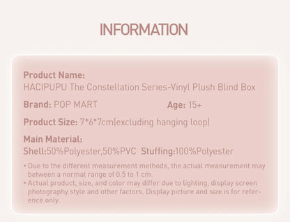 POP MART HACIPUPU The Constellation Series-Vinyl Plush Blind Box 1PC/12PCS