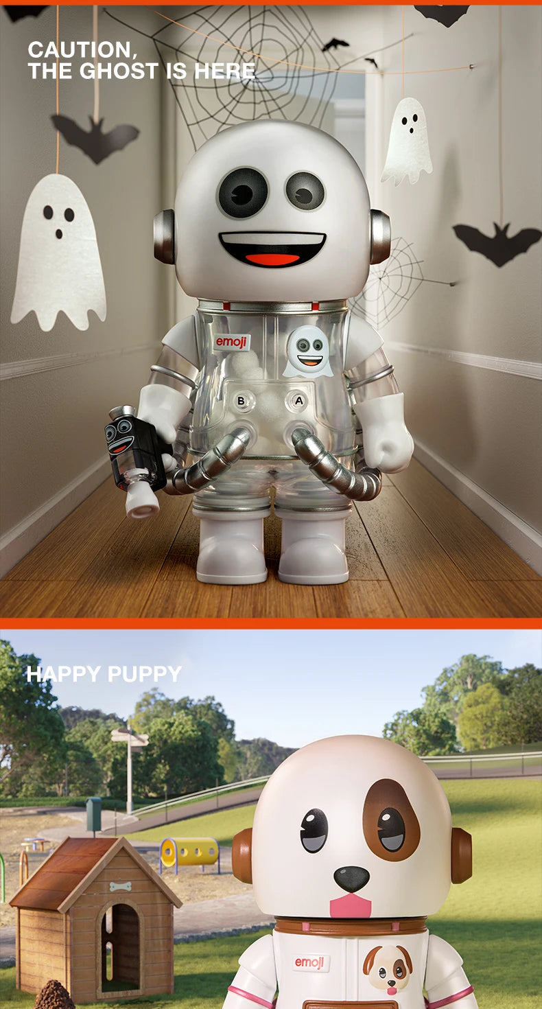POP MART MEGA SPACE MOLLY 100% × emoji Series 1PC/9PCS POPMART Blind Box Action Figure Cute Toy