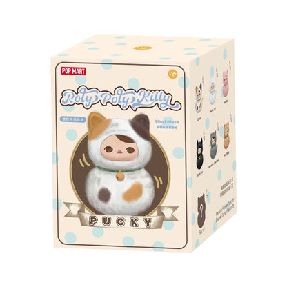 POP MART PUCKY Roly-Poly Kitty Series-Vinyl Plush Blind Box Mystery Box 1PC/6PCS POP MART Blind Box Cute Toy