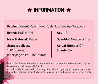 POP MART Peach Riot Rush Hour Series-Notebook