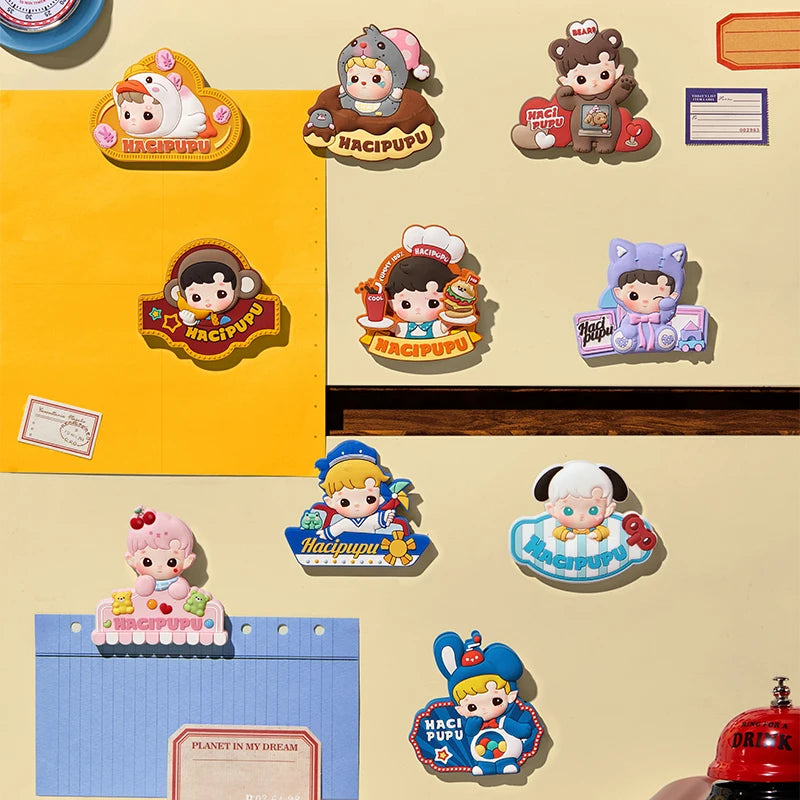 POP MART HACIPUPU Rolling Time Machine Series-Fridge Magnet Silicone Clip Blind Box 1PC/9PCS POPMART Mystery Box
