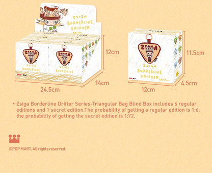 POP MART Zsiga Borderline Drifter Series-Triangular Bag Blind Box 1PC/6PCS
