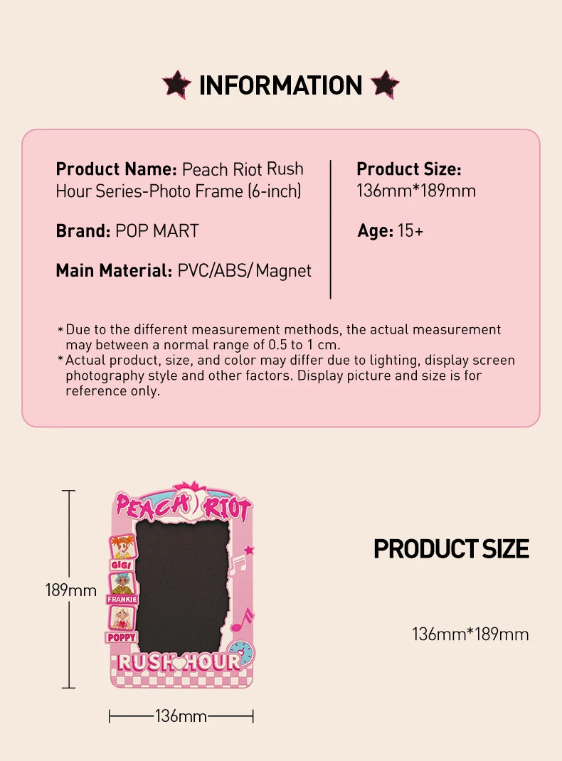 POP MART Peach Riot Rush Hour Series-Photo Frame (6-inch)