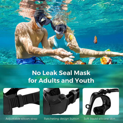 Low Volume Diving Mask J-type Wet Go-pro MountTempered Glass Freedive Mask Diving Mask Snorkel Set with Camera Mount Black 프리다이빙