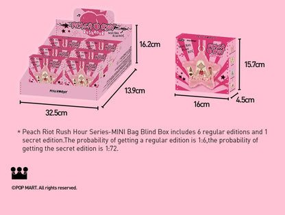 POP MART Peach Riot Rush Hour Series -Mini Bag Blind Box Mystery Box 1PC/6PCS POP MART Blind Box Action Figure Cute Toy