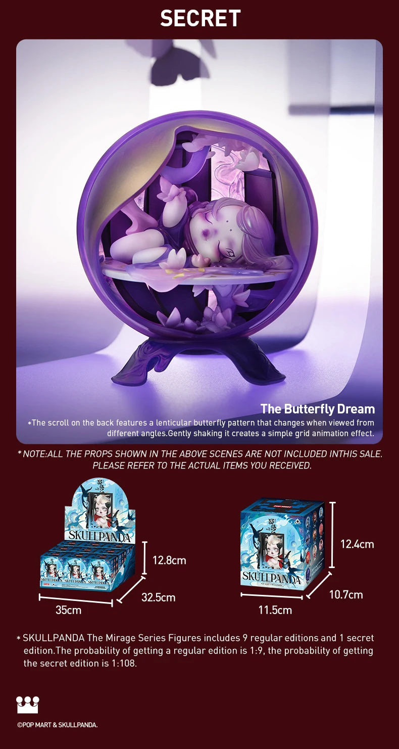 POP MART SKULLPANDA The Mirage Series Figures Mystery Box 1PC/9PCS POP MART Blind Box Action Figure Cute Toy