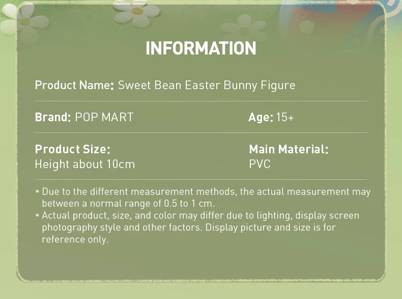 POP MART Sweet Bean Easter Bunny Figure Limited to 2pcs per Order