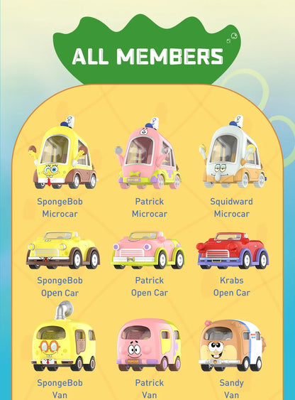 POP MART SpongeBob Sightseeing Car Series Vehicles Mystery Box 1PC/9PCS Blind Box POPMART Car Toy